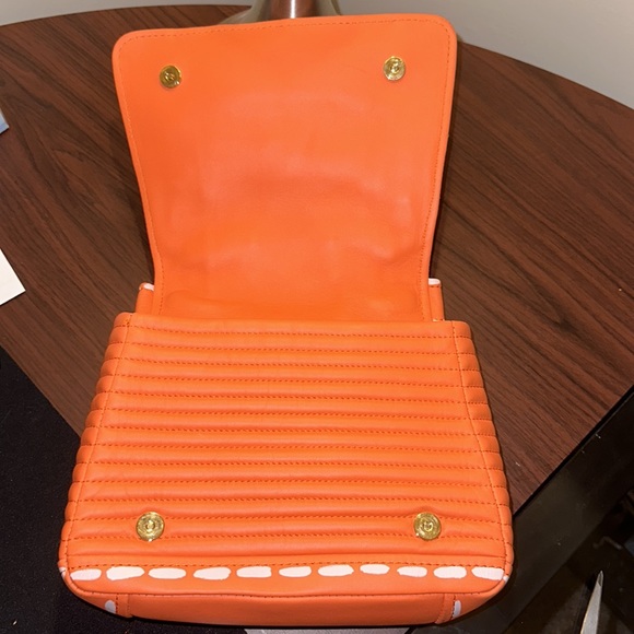 SOLD ON Ⓜ️ 🧡MOSCHINO Large Biker Leather Jacket Moto Crossbody Bag 🧡 - Picture 8 of 16